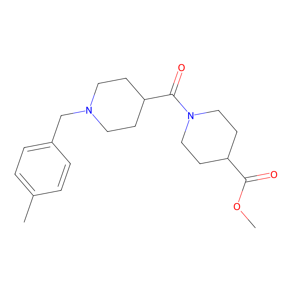 Methyl 1-{[1-(4-methylbenzyl)piperidin-4-yl]carbonyl}piperidine-4-carboxylate molecular structure, CAS 1089342-67-5