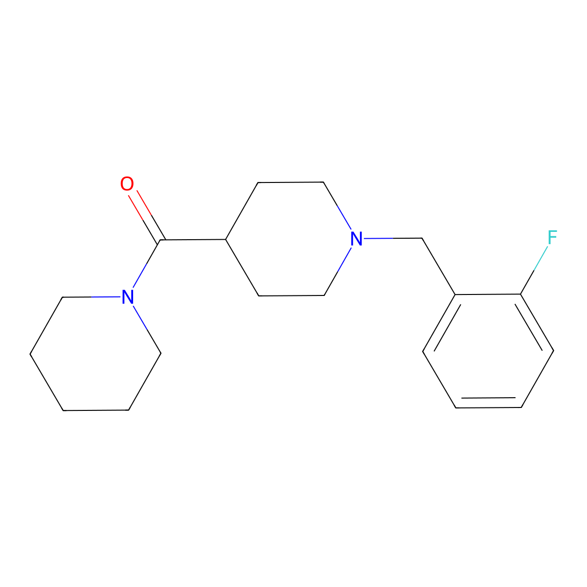 [1-(2-Fluorobenzyl)piperidin-4-yl](piperidin-1-yl)methanone molecular structure, CAS 1089342-71-1