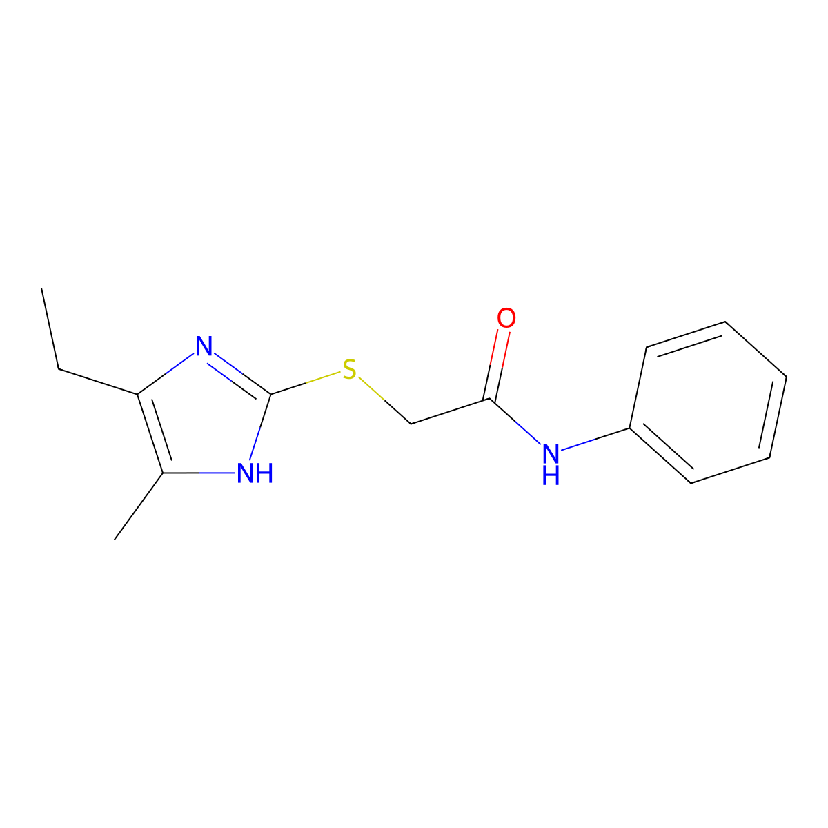 2-[(5-ethyl-4-methyl-1H-imidazol-2-yl)sulfanyl]-N-phenylacetamide molecular structure, CAS 1089342-99-3