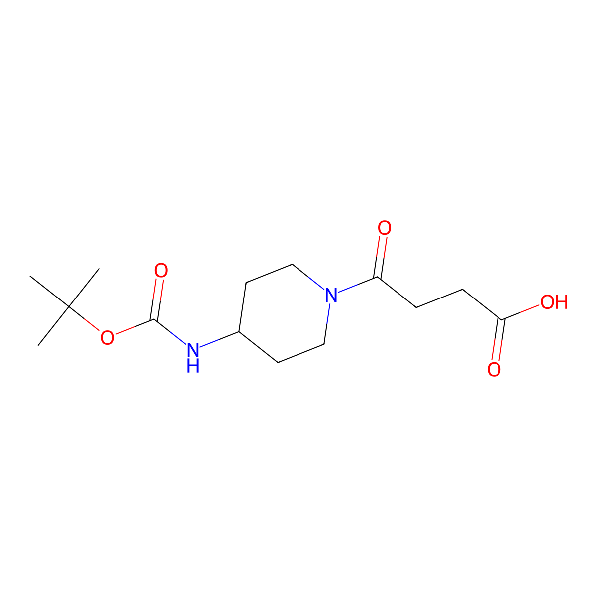 4-(4-((Tert-butoxycarbonyl)amino)piperidin-1-yl)-4-oxobutanoic acid molecular structure, CAS 1089343-49-6