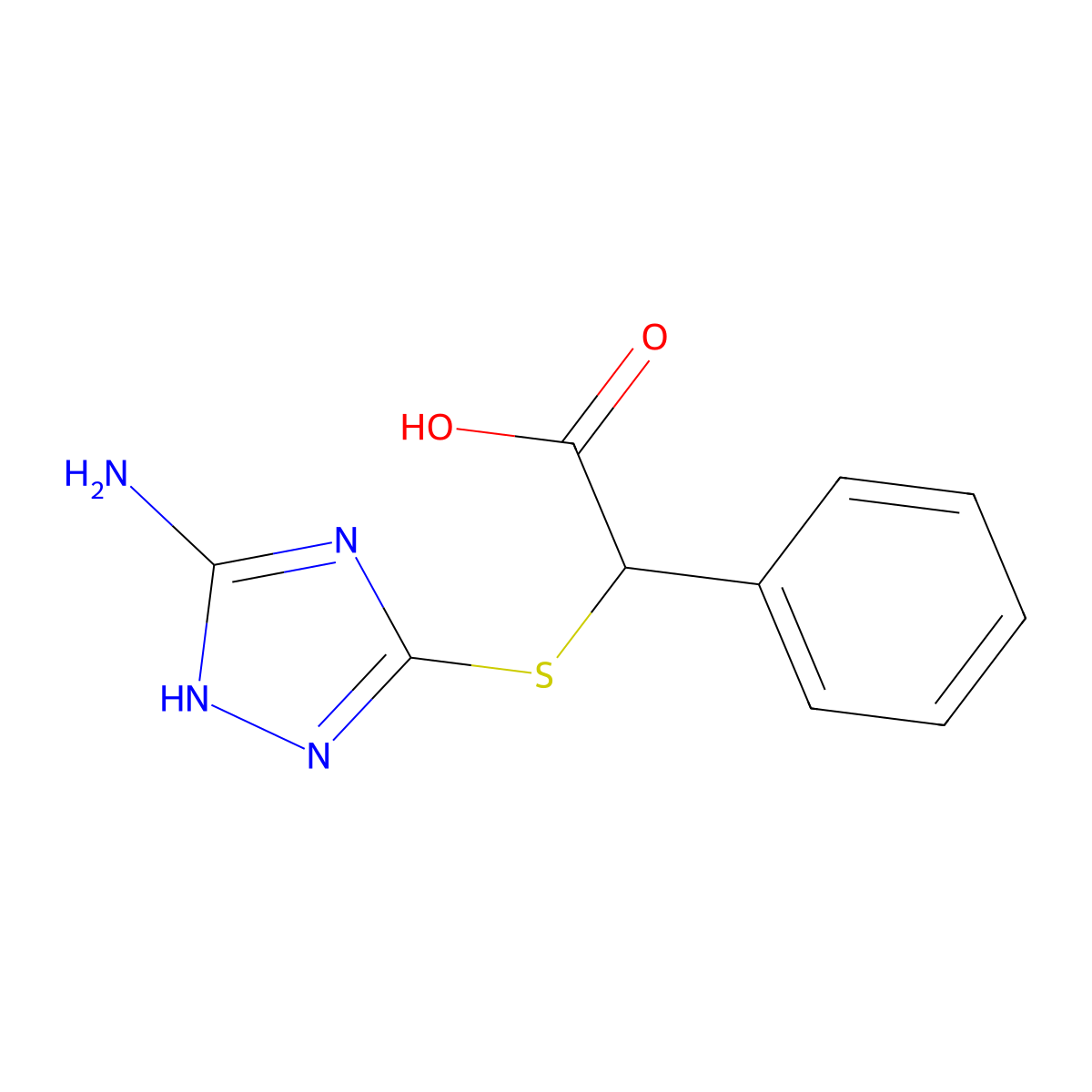 [(5-amino-4H-1,2,4-triazol-3-yl)sulfanyl](phenyl)acetic acid molecular structure, CAS 1089343-52-1