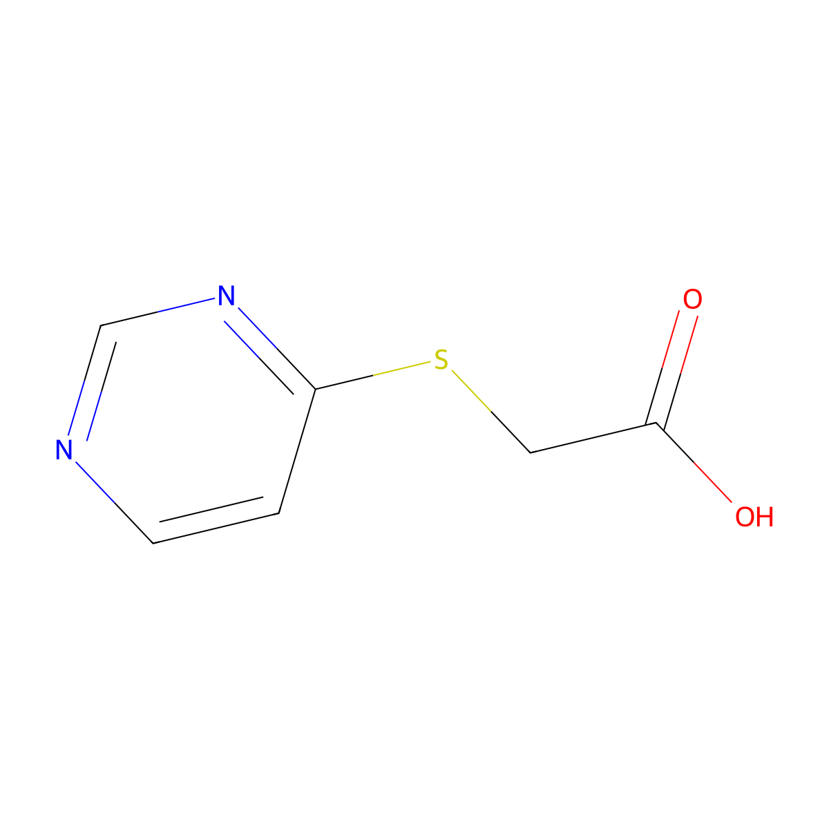 2-Pyrimidin-4-ylthioacetic acid molecular structure, CAS 1089343-56-5