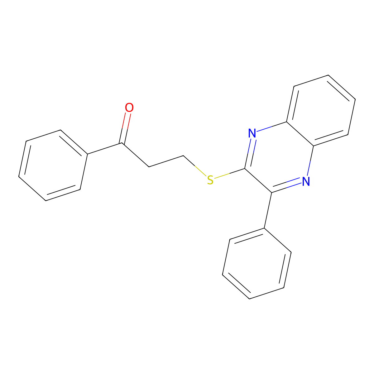 1-Phenyl-3-[(3-phenylquinoxalin-2-yl)sulfanyl]propan-1-one molecular structure, CAS 1089343-58-7