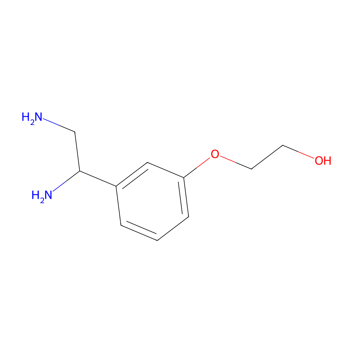 2-[3-(1,2-Diaminoethyl)phenoxy]ethan-1-ol molecular structure, CAS 1089344-78-4