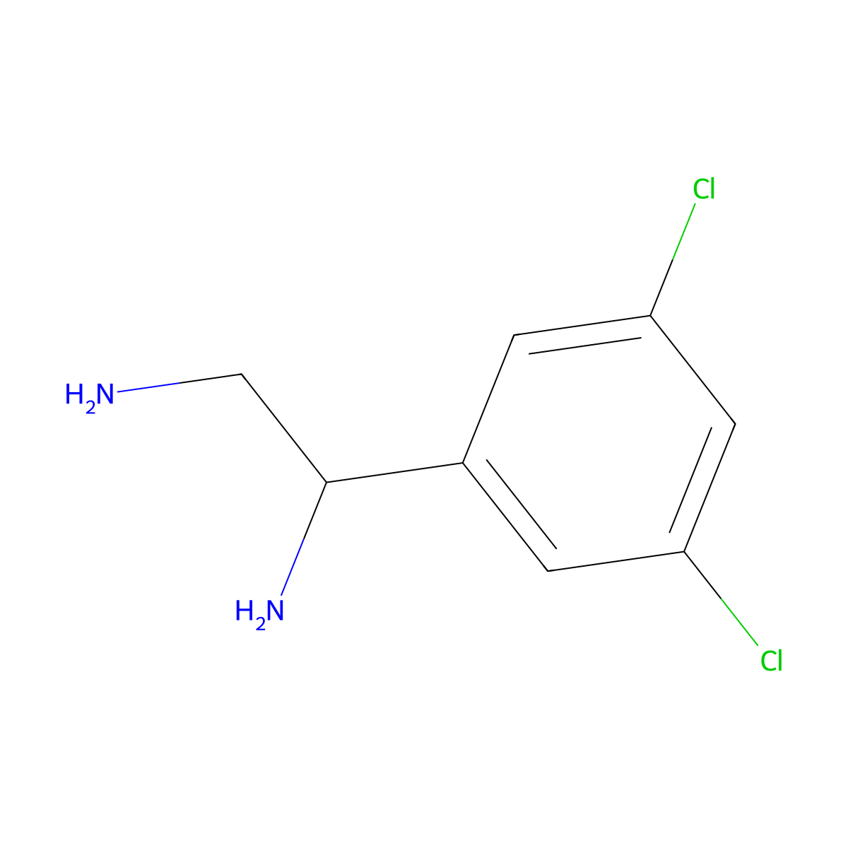 1-(3,5-Dichlorophenyl)ethane-1,2-diamine molecular structure, CAS 1089348-03-7