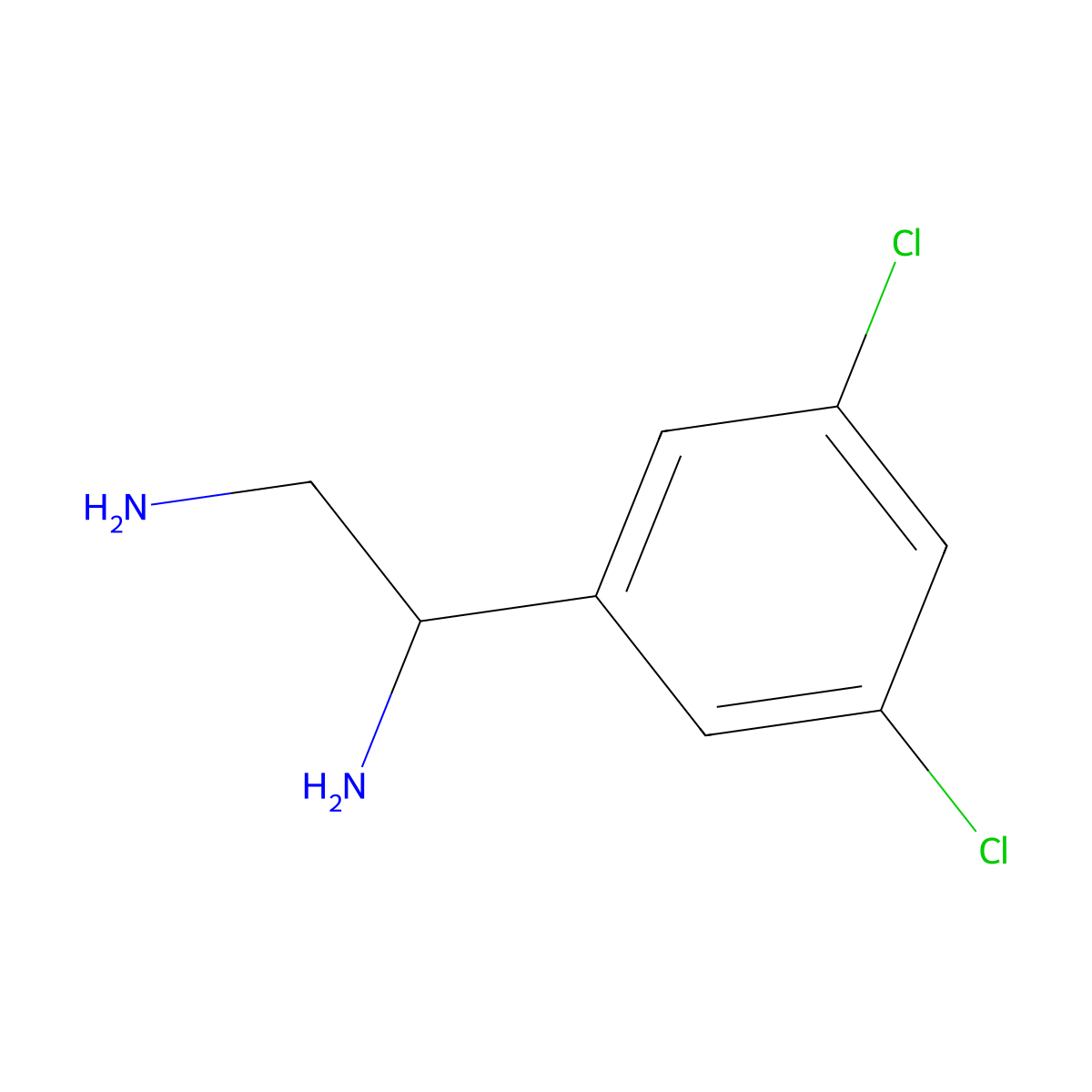 1-(3,5-Dichlorophenyl)ethane-1,2-diamine molecular structure, CAS 1089348-03-7