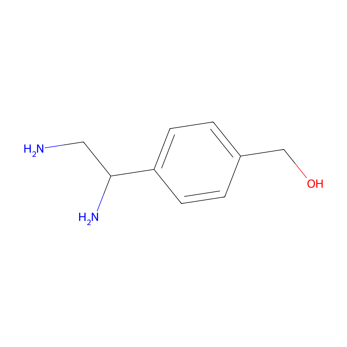 [4-(1,2-Diaminoethyl)phenyl]methanol molecular structure, CAS 1089349-02-9