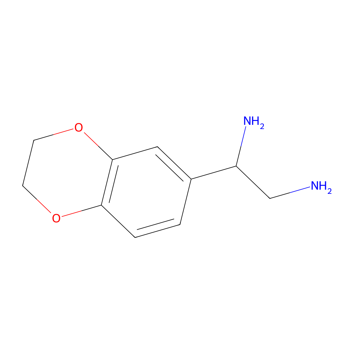 1-(2,3-Dihydro-1,4-benzodioxin-6-yl)ethane-1,2-diamine molecular structure, CAS 1089349-42-7