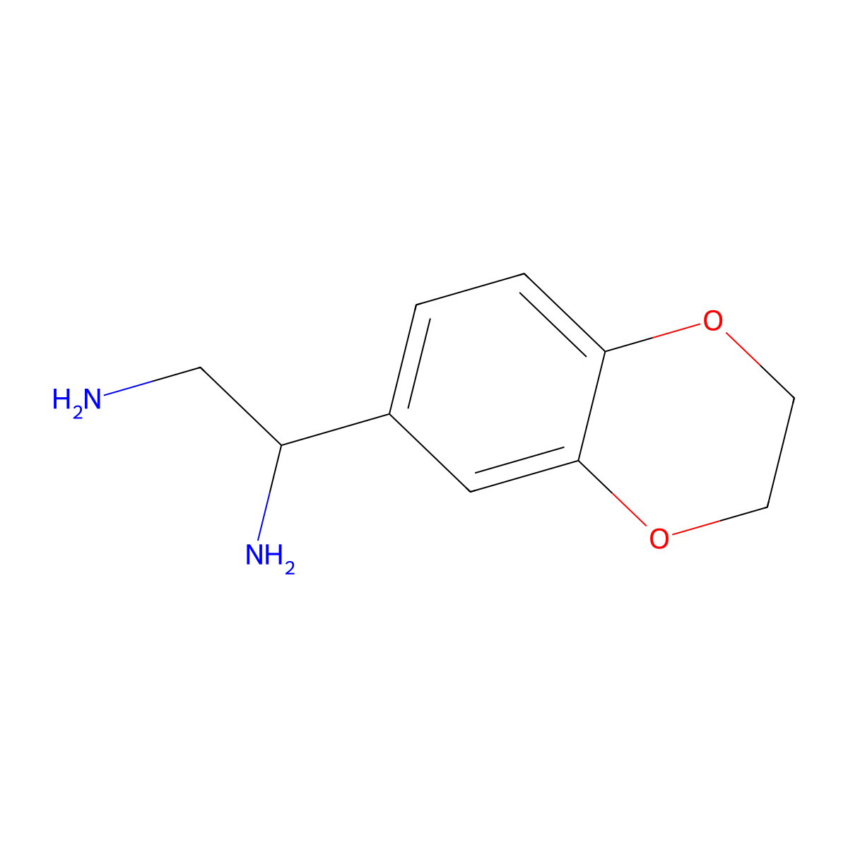 1-(2,3-Dihydro-1,4-benzodioxin-6-yl)ethane-1,2-diamine molecular structure, CAS 1089349-42-7