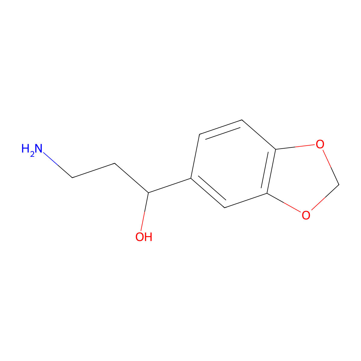 3-Amino-1-(1,3-benzodioxol-5-yl)propan-1-ol molecular structure, CAS 1089351-36-9