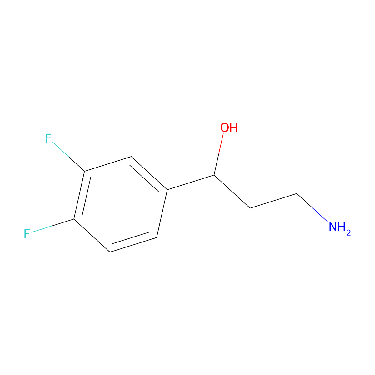 3-Amino-1-(3,4-difluorophenyl)propan-1-ol molecular structure, CAS 1089351-42-7