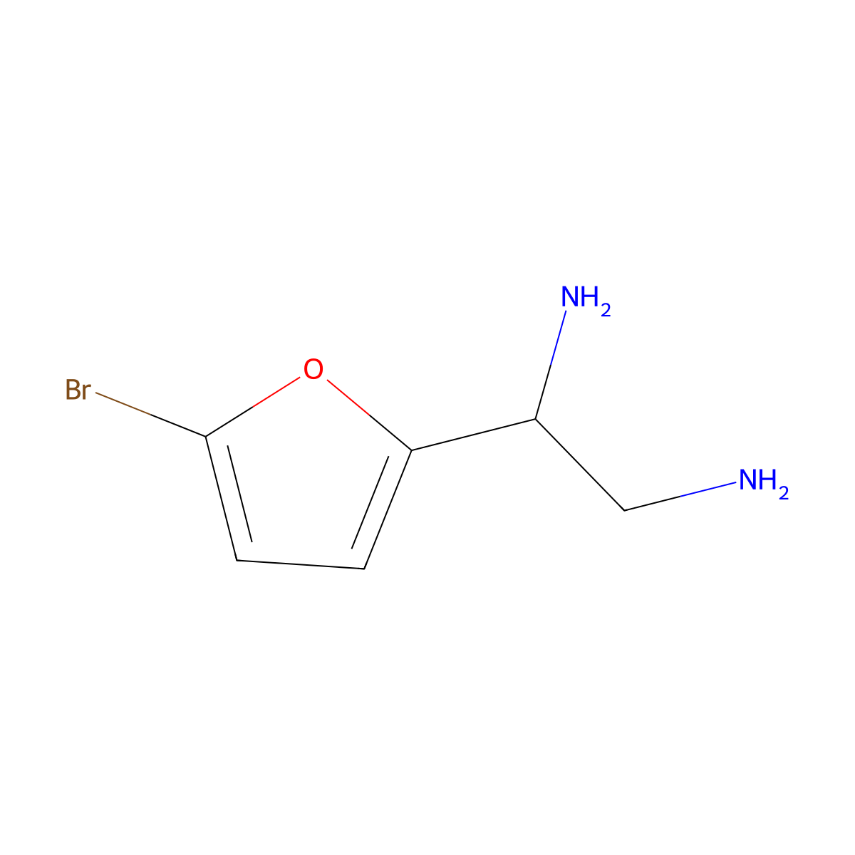 1-(5-Bromofuran-2-yl)ethane-1,2-diamine molecular structure, CAS 1089353-77-4