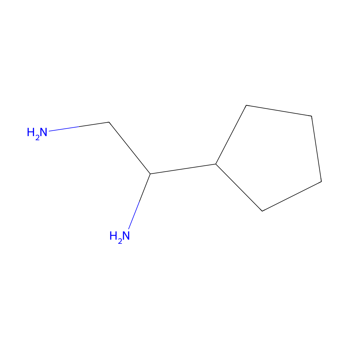 1-Cyclopentylethane-1,2-diamine molecular structure, CAS 1089358-93-9