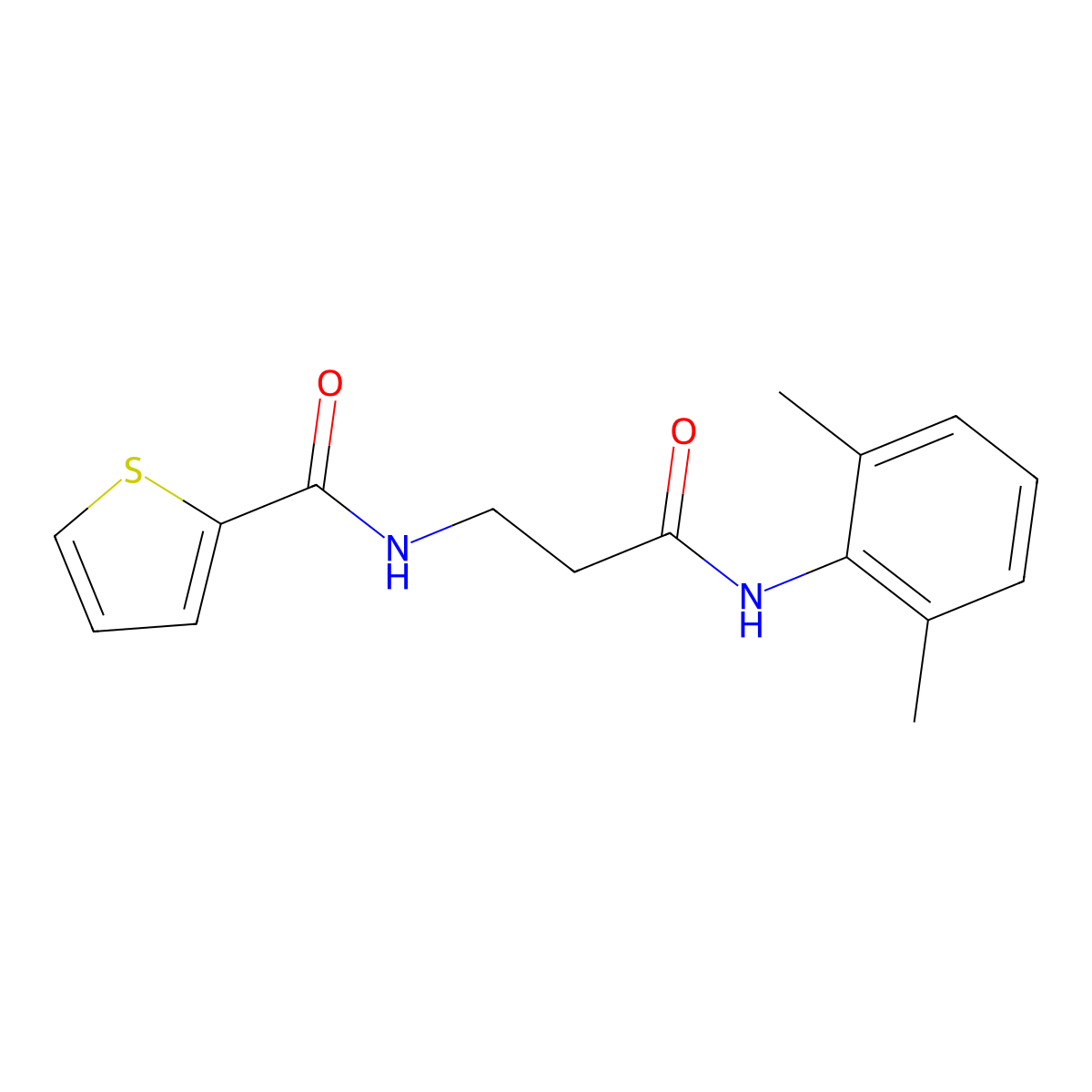 N-{3-[(2,6-dimethylphenyl)amino]-3-oxopropyl}thiophene-2-carboxamide molecular structure, CAS 1089368-29-5