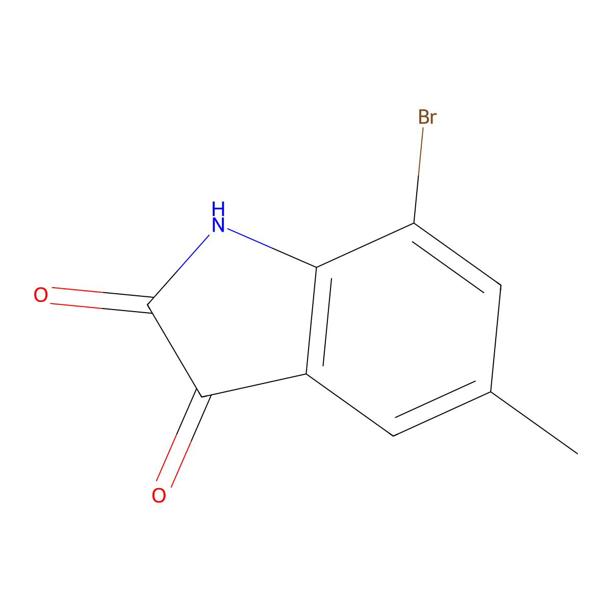 7-bromo-5-methyl-2,3-dihydro-1H-indole-2,3-dione molecular structure, CAS 108938-16-5