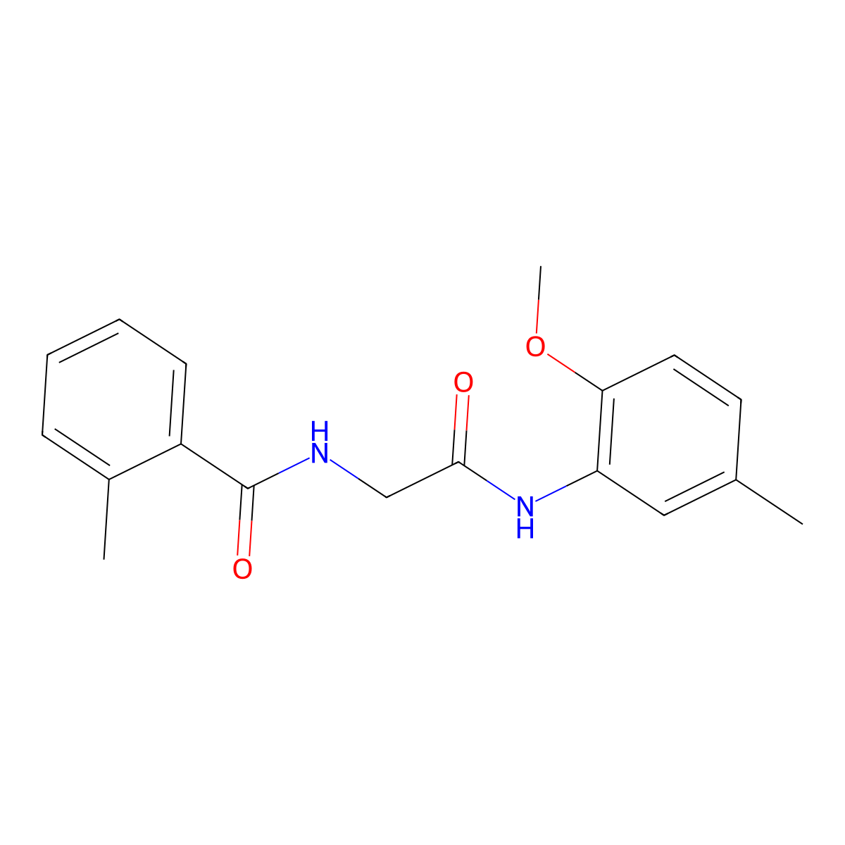 N-[2-(2-methoxy-5-methylanilino)-2-oxoethyl]-2-methylbenzamide molecular structure, CAS 1089386-59-3