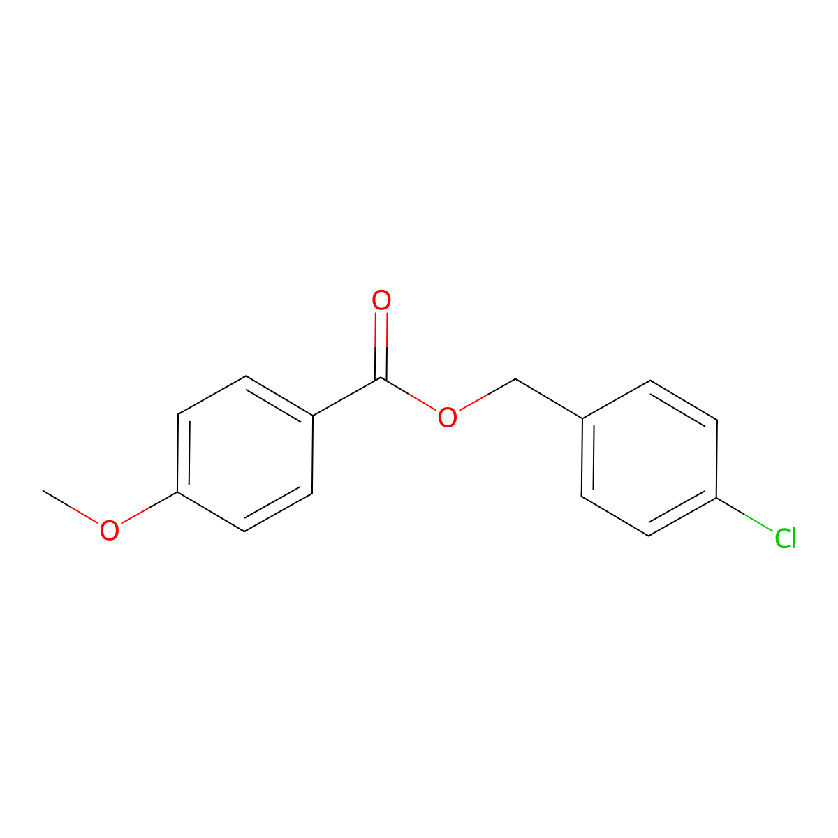 Benzoic acid, 4-methoxy-, (4-chlorophenyl)methyl ester molecular structure, CAS 108939-24-8