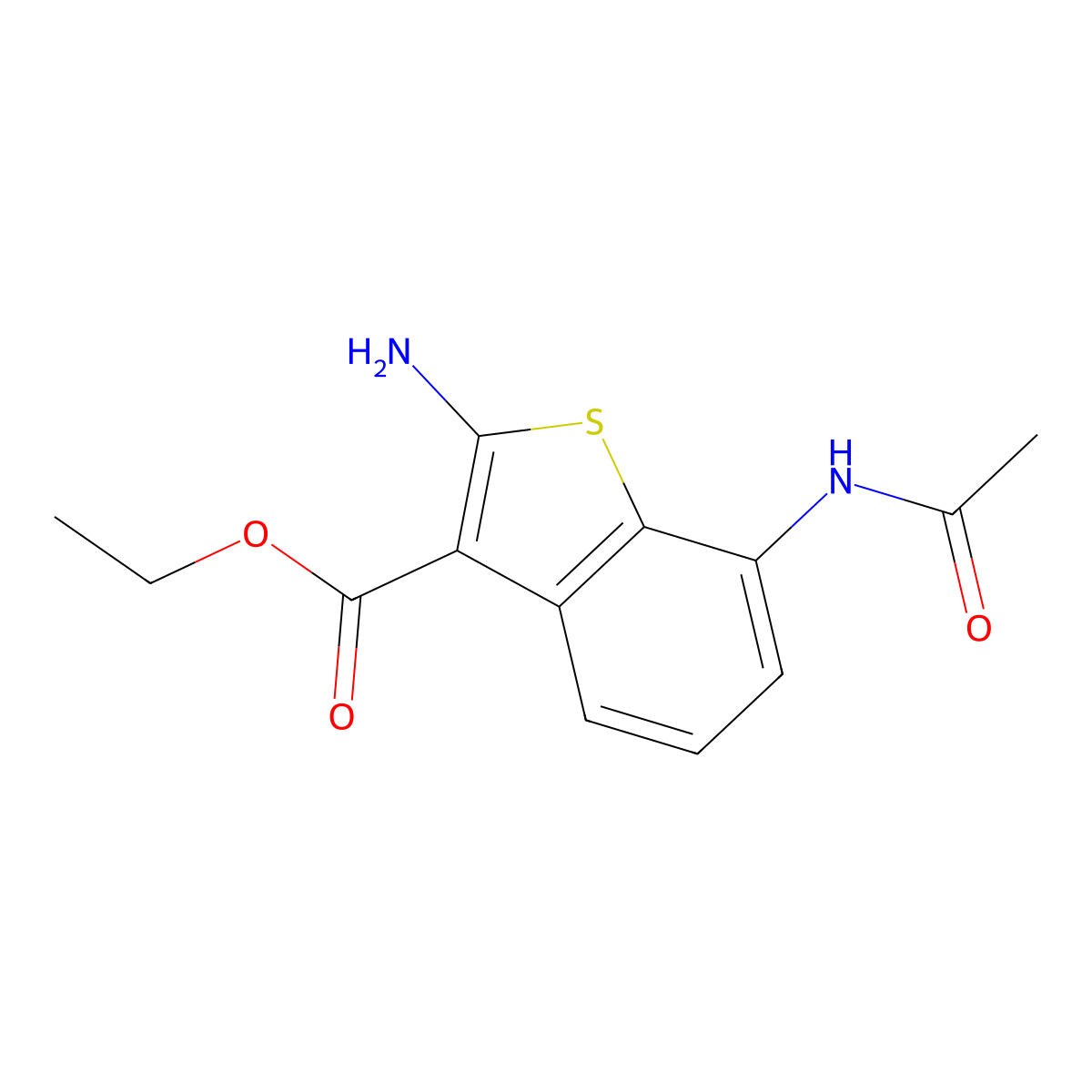 Ethyl 7-acetamido-2-aminobenzo[b]thiophene-3-carboxylate molecular structure, CAS 108940-16-5