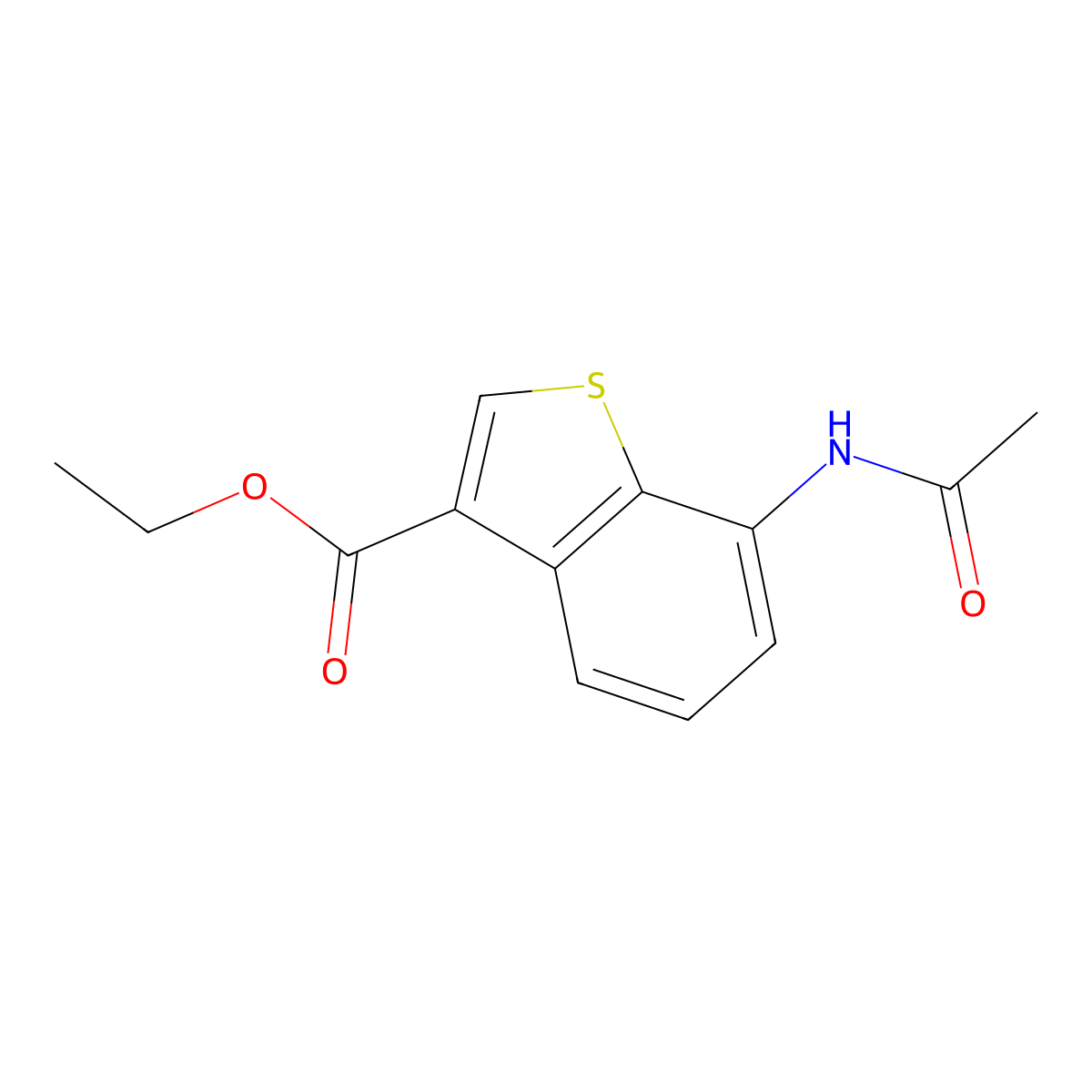 Ethyl 7-(acetylamino)benzo[b]thiophene-3-carboxylate molecular structure, CAS 108940-17-6
