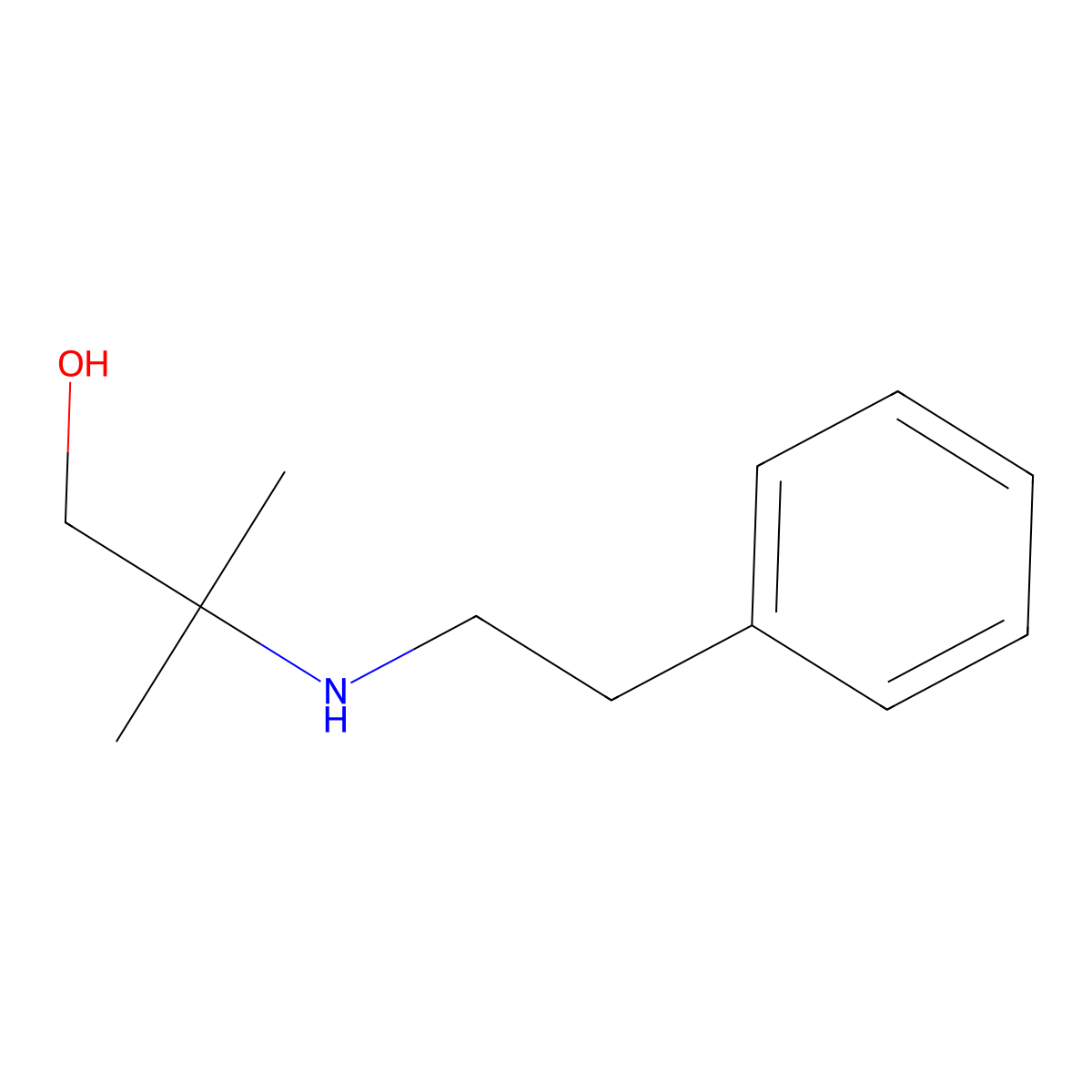 2-Methyl-2-[(2-phenylethyl)amino]propan-1-ol molecular structure, CAS 108940-61-0