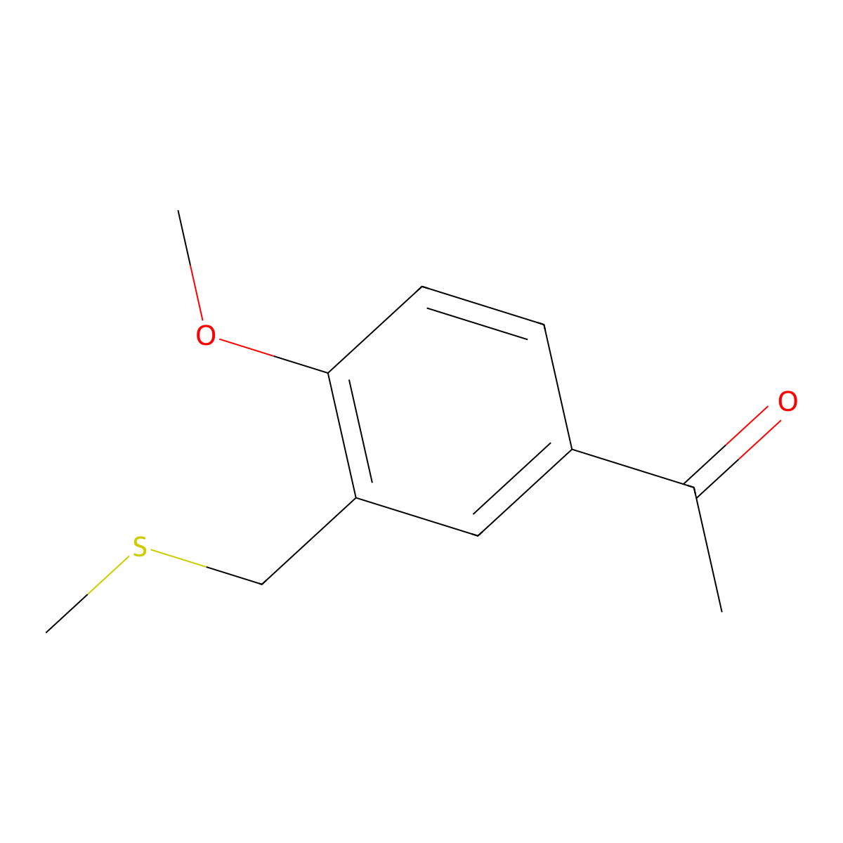 1-{4-Methoxy-3-[(methylsulfanyl)methyl]phenyl}ethan-1-one molecular structure, CAS 1089413-73-9