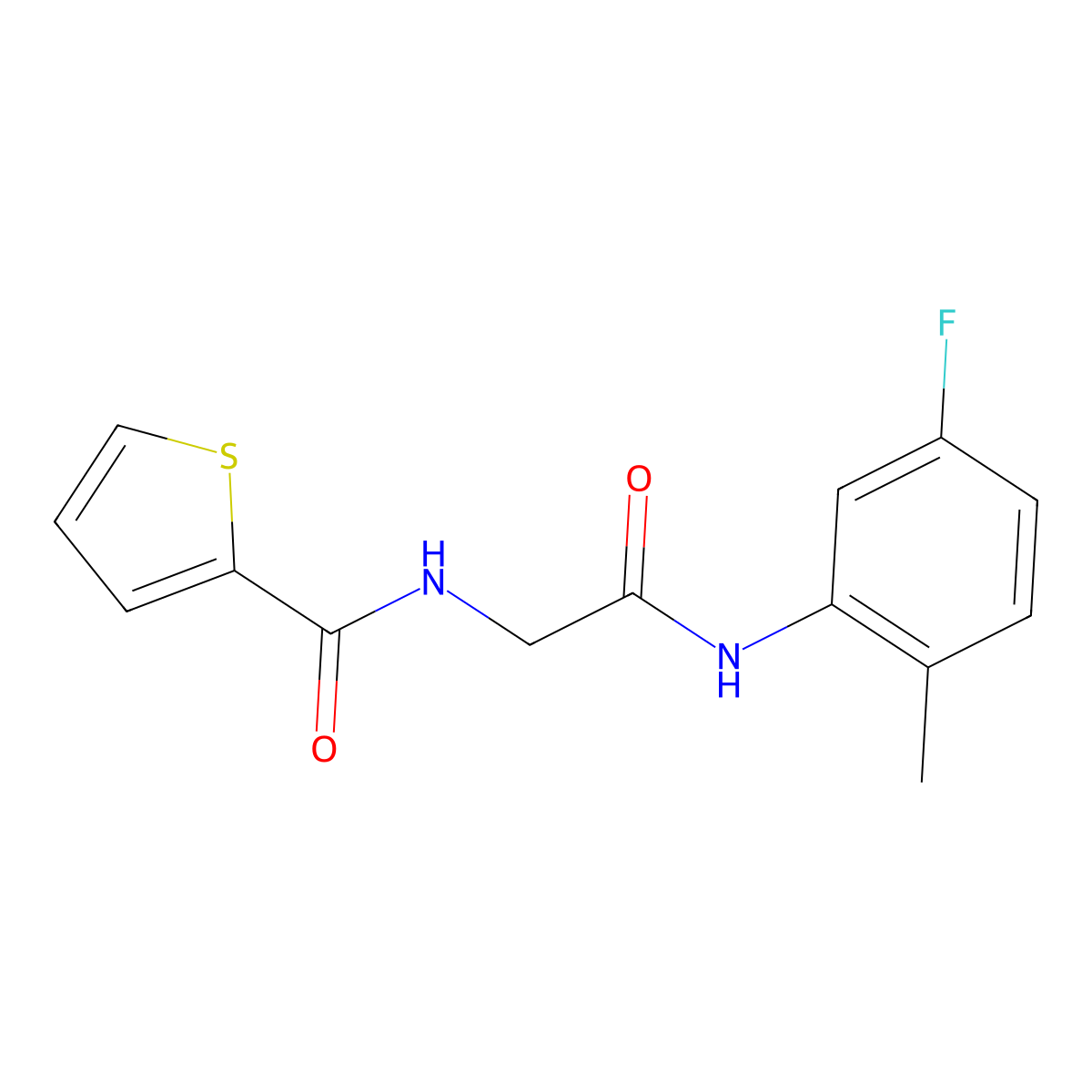 N-[2-(5-fluoro-2-methylanilino)-2-oxoethyl]thiophene-2-carboxamide molecular structure, CAS 1089427-66-6
