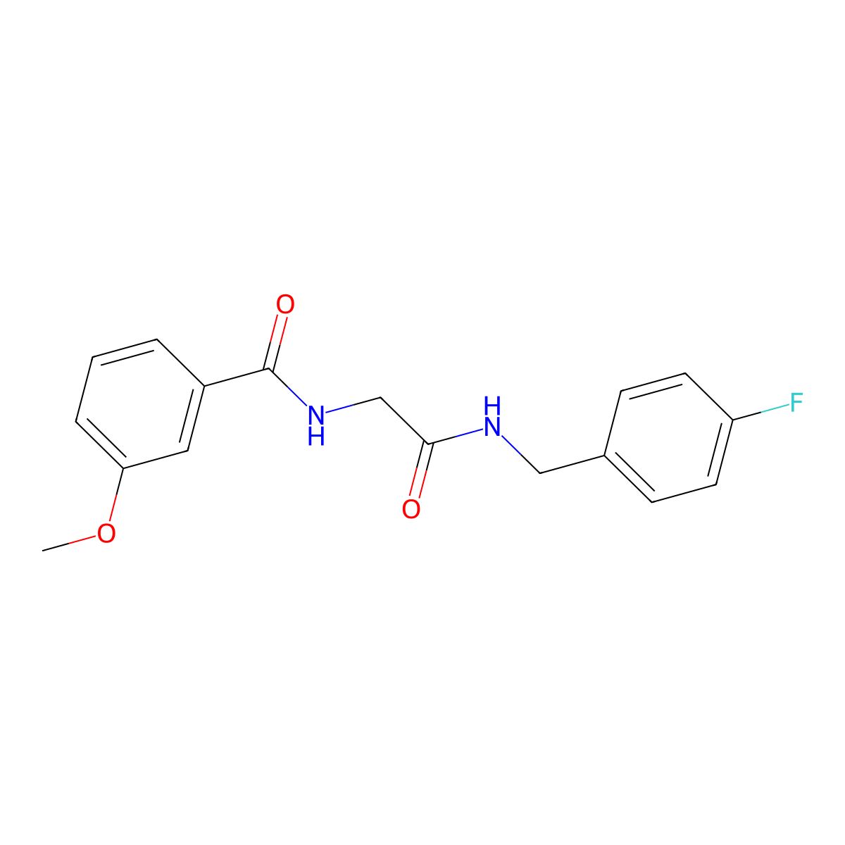 N-{2-[(4-fluorobenzyl)amino]-2-oxoethyl}-3-methoxybenzamide molecular structure, CAS 1089463-67-1