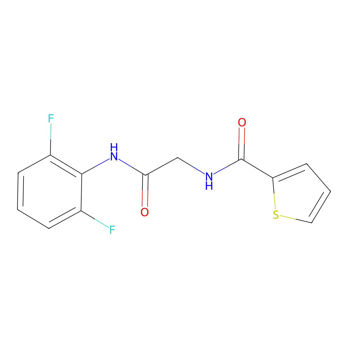 N-{2-[(2,6-difluorophenyl)amino]-2-oxoethyl}thiophene-2-carboxamide molecular structure, CAS 1089504-55-1