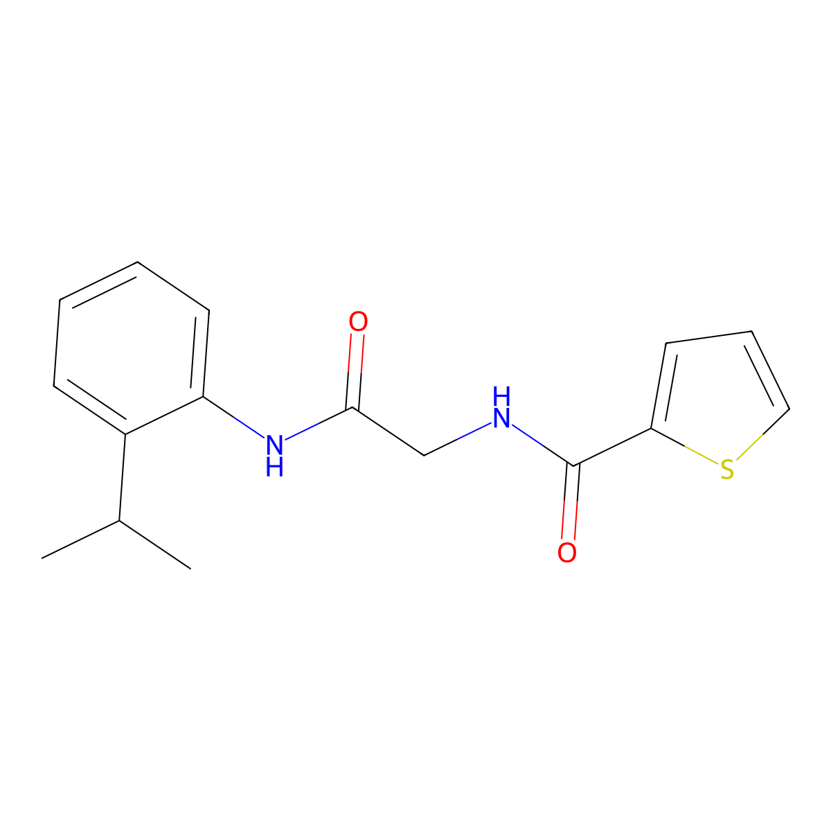 N-(2-oxo-2-{[2-(propan-2-yl)phenyl]amino}ethyl)thiophene-2-carboxamide molecular structure, CAS 1089504-58-4