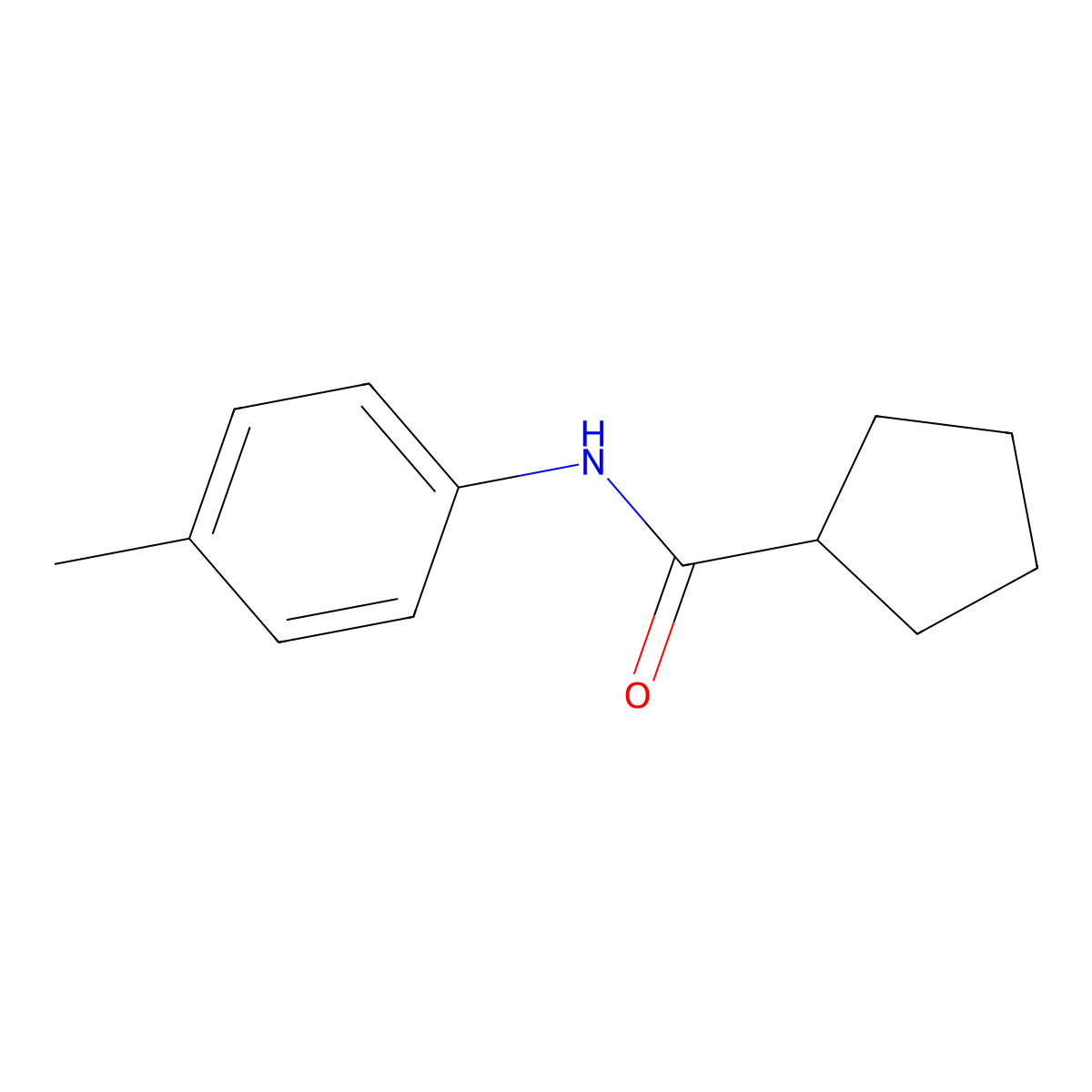 N-(4-methylphenyl)cyclopentanecarboxamide molecular structure, CAS 108952-20-1