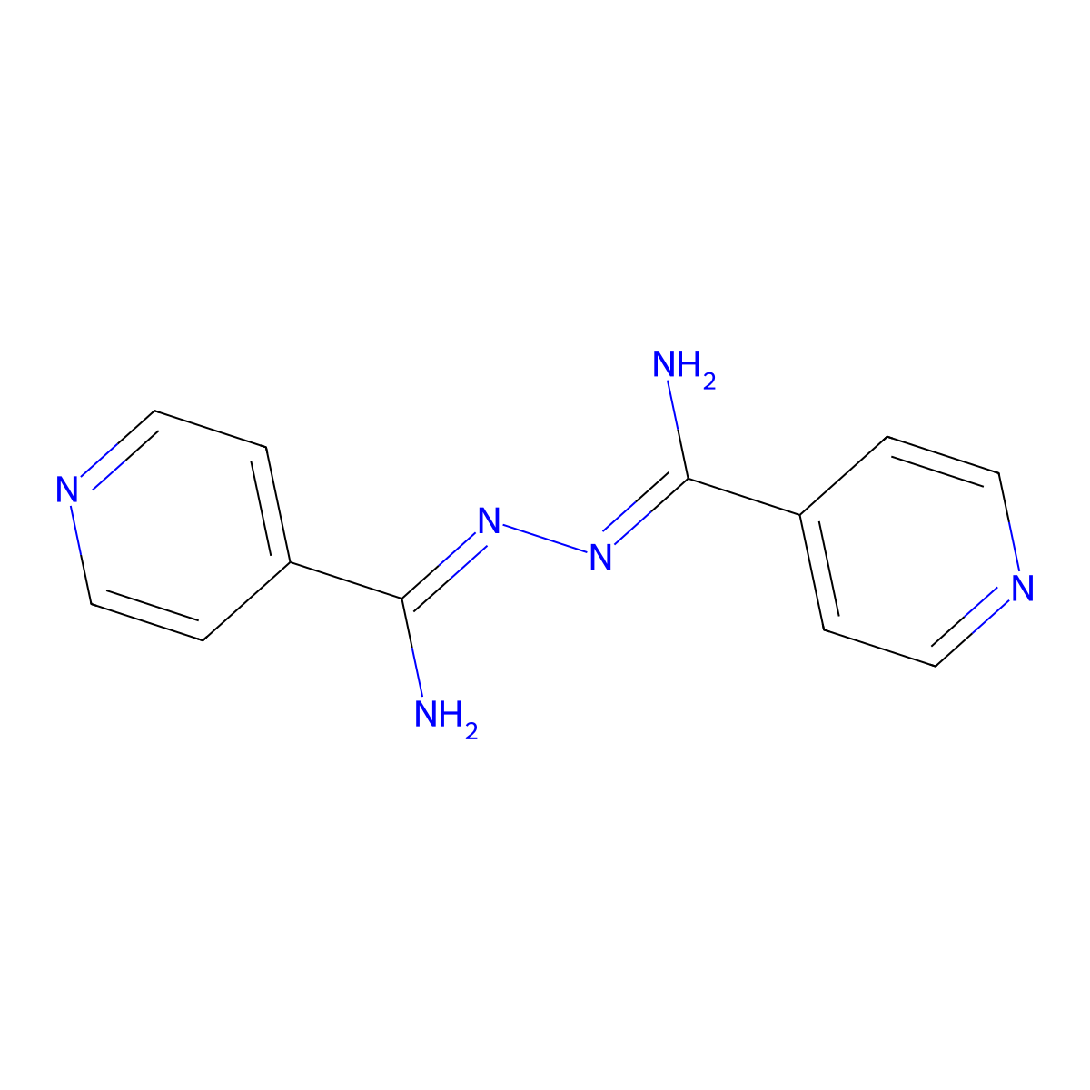 N'-(Imino(pyridin-4-yl)methyl)isonicotinimidohydrazide molecular structure, CAS 108952-34-7