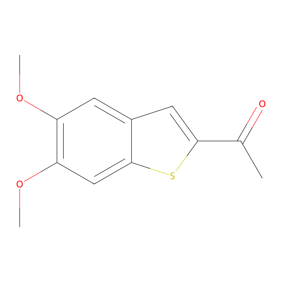 2-Acetyl-5,6-dimethoxy-benzo[b]thiophene molecular structure, CAS 108952-49-4