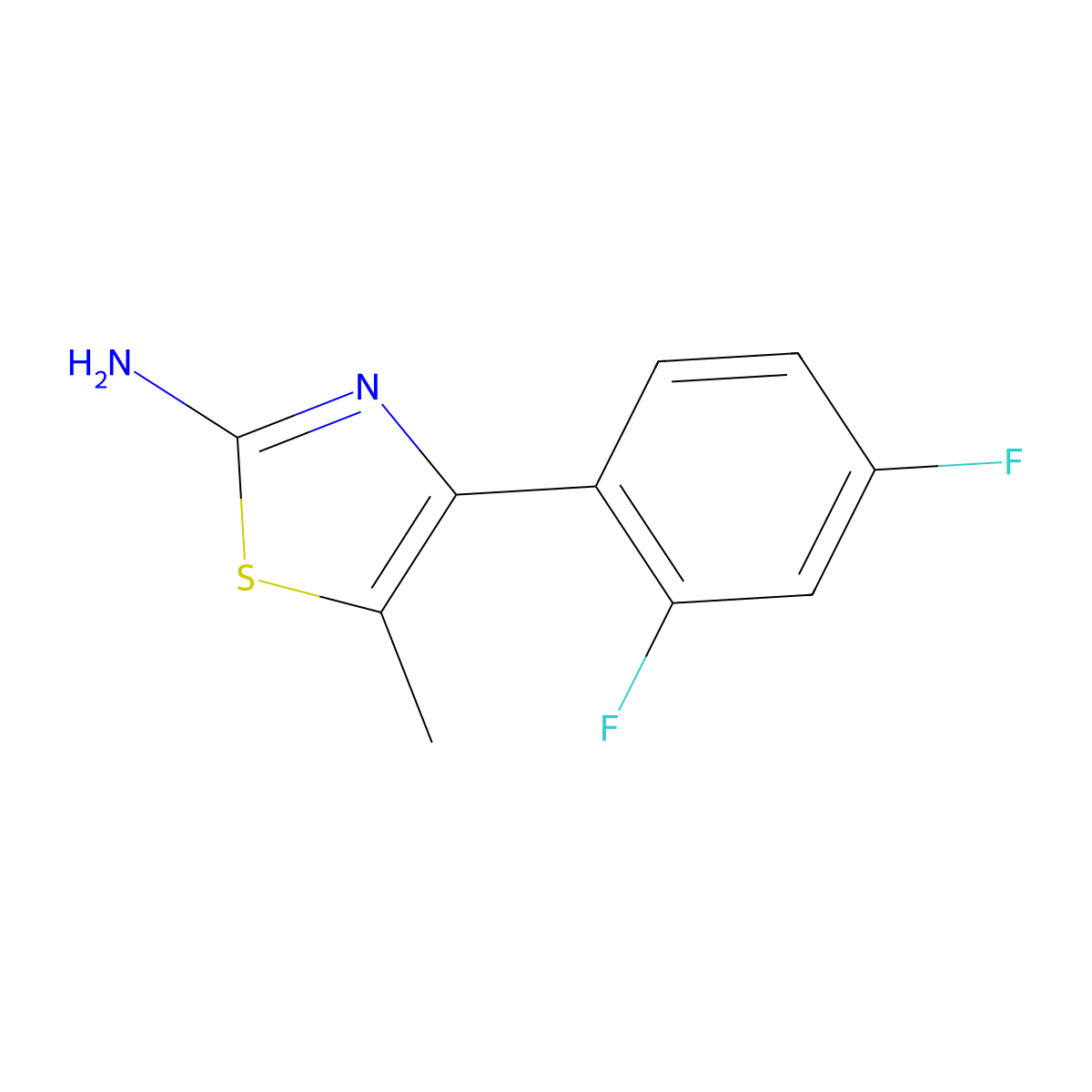 4-(2,4-Difluorophenyl)-5-methyl-1,3-thiazol-2-amine molecular structure, CAS 1089548-79-7