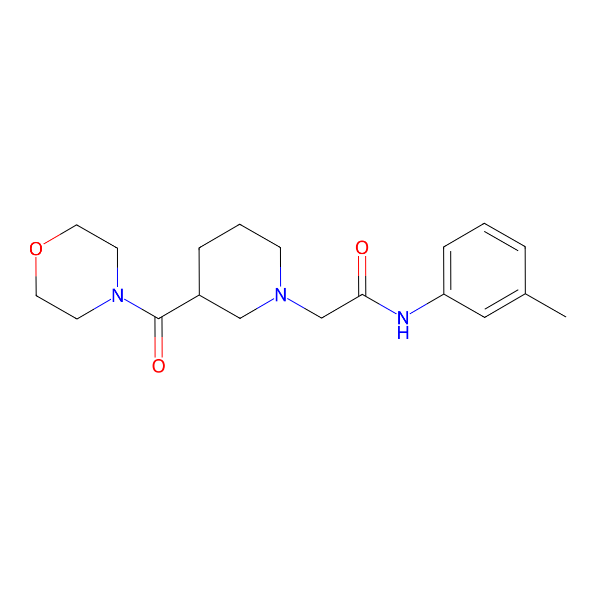 N-(3-methylphenyl)-2-[3-(morpholine-4-carbonyl)piperidin-1-yl]acetamide molecular structure, CAS 1089566-26-6