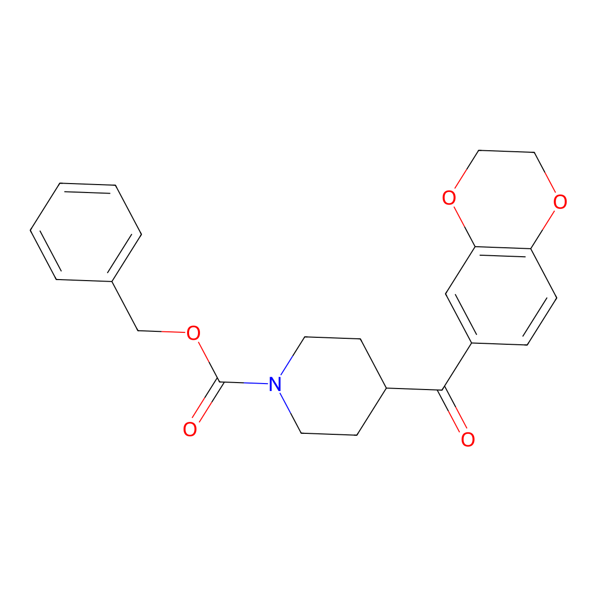 Benzyl 4-(2,3-dihydro-1,4-benzodioxine-6-carbonyl)piperidine-1-carboxylate molecular structure, CAS 1089579-09-8