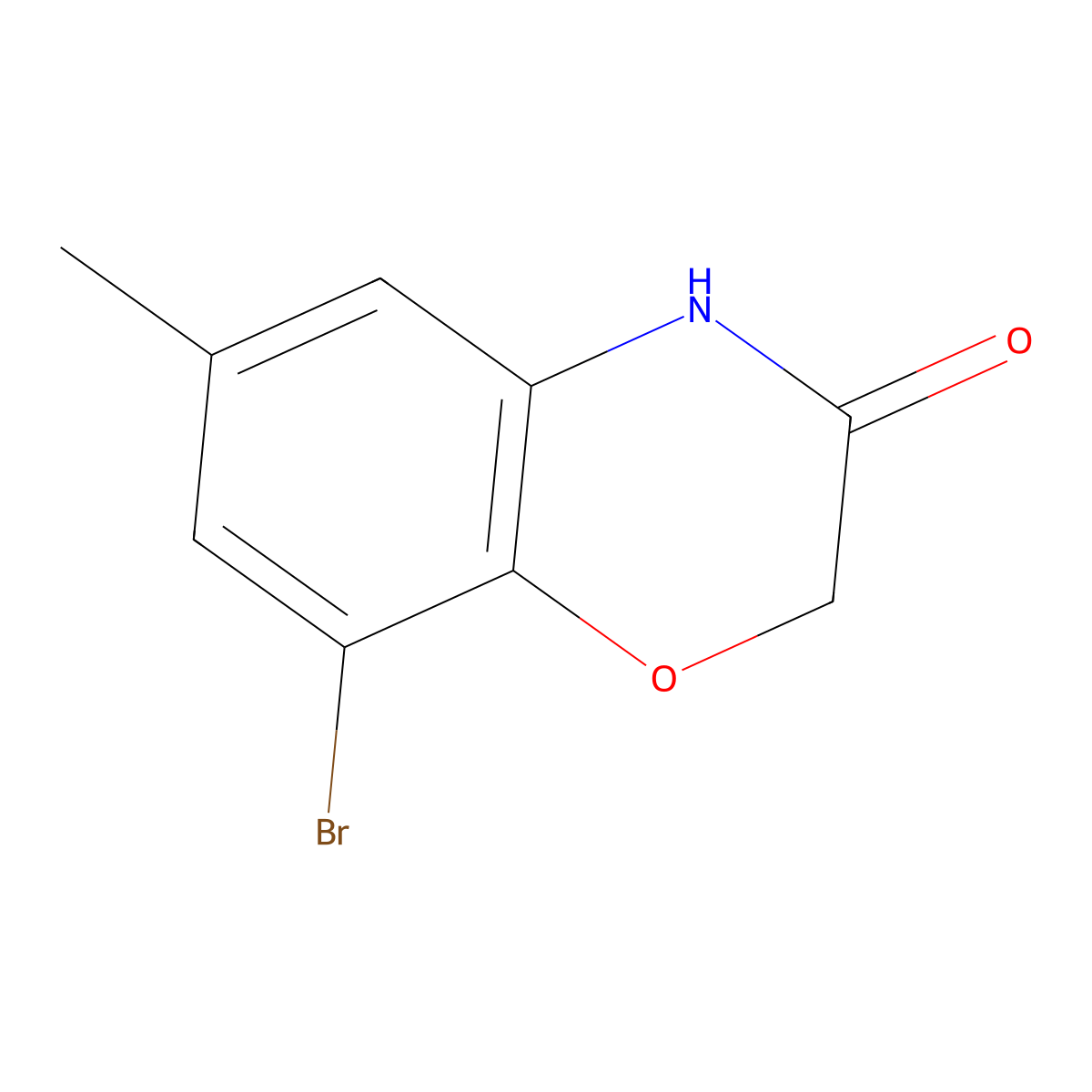 8-bromo-6-methyl-2H-benzo[b][1,4]oxazin-3(4H)-one molecular structure, CAS 108959-12-2