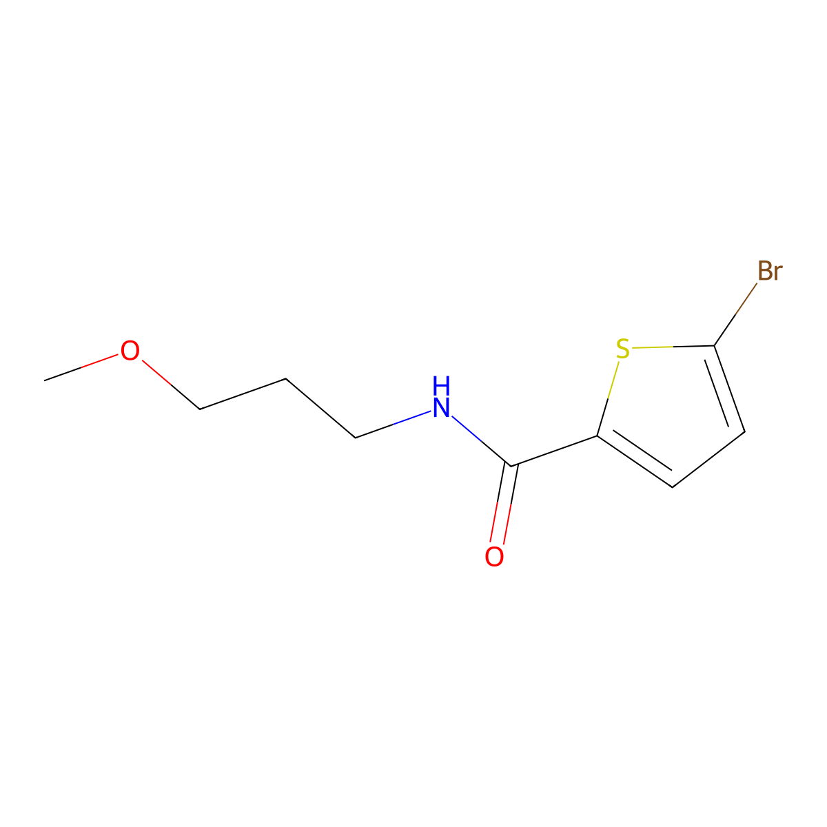 5-bromo-N-(3-methoxypropyl)thiophene-2-carboxamide molecular structure, CAS 1089601-57-9