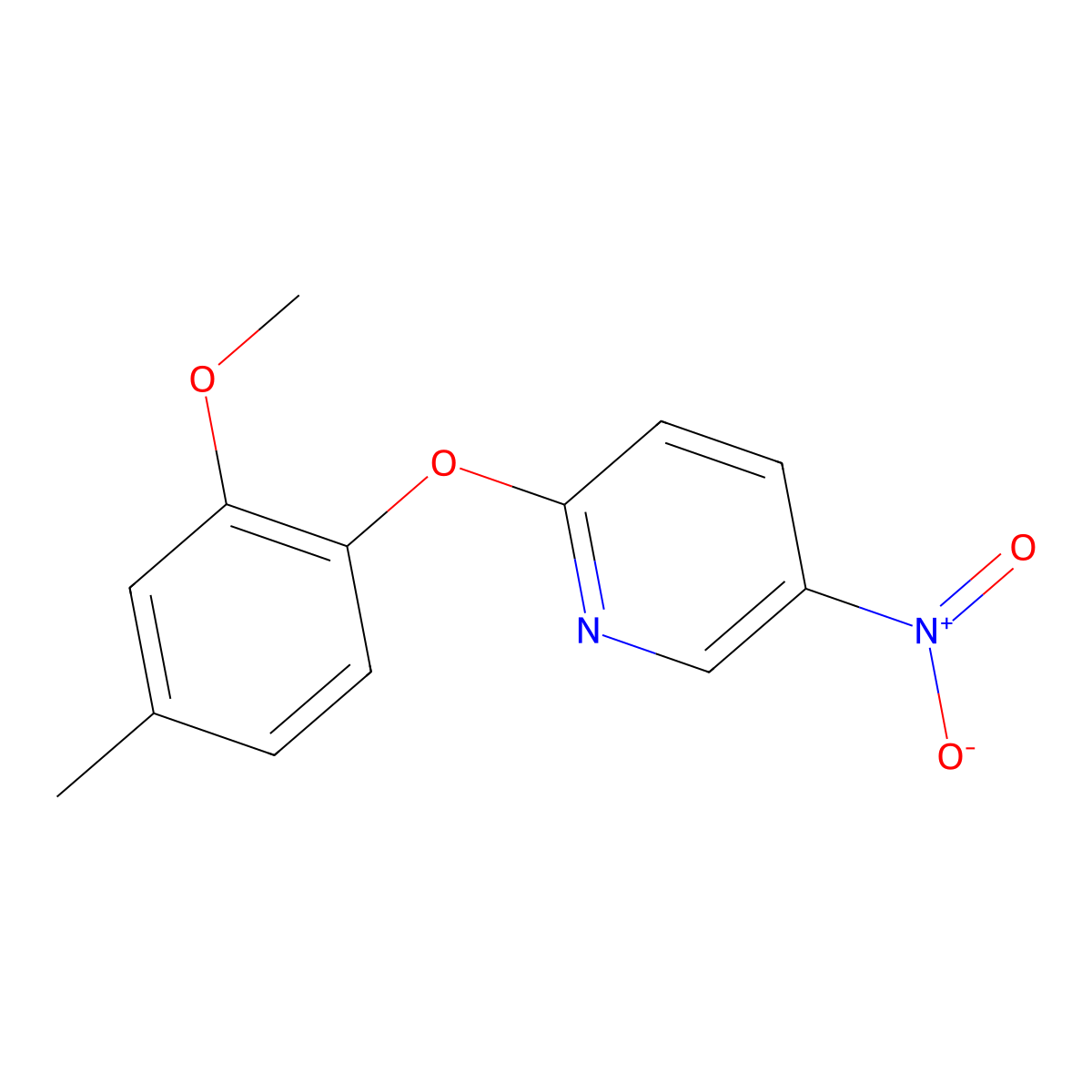 2-(2-Methoxy-4-methylphenoxy)-5-nitropyridine molecular structure, CAS 1089602-23-2