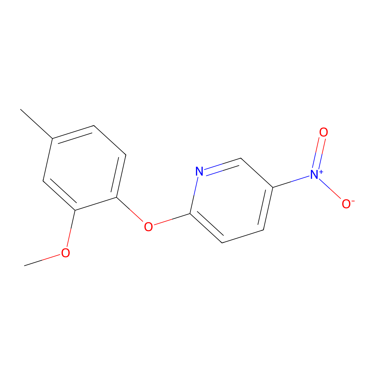 2-(2-Methoxy-4-methylphenoxy)-5-nitropyridine molecular structure, CAS 1089602-23-2