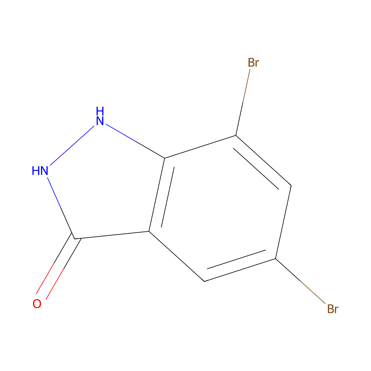 5,7-dibromo-1H-indazol-3-ol molecular structure, CAS 108961-61-1
