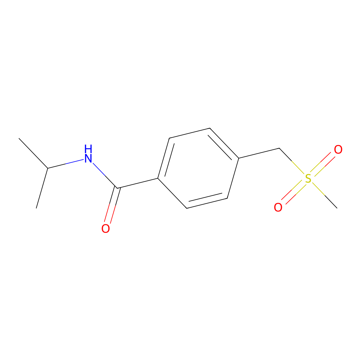 4-(methanesulfonylmethyl)-N-(propan-2-yl)benzamide molecular structure, CAS 1089613-97-7