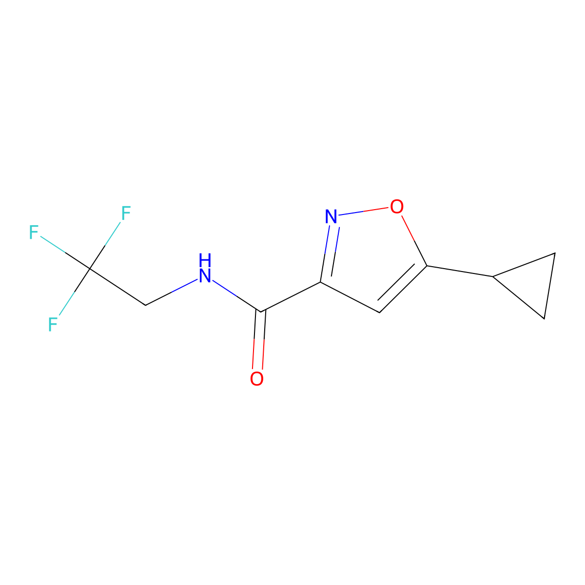 5-cyclopropyl-N-(2,2,2-trifluoroethyl)-1,2-oxazole-3-carboxamide molecular structure, CAS 1089622-28-5