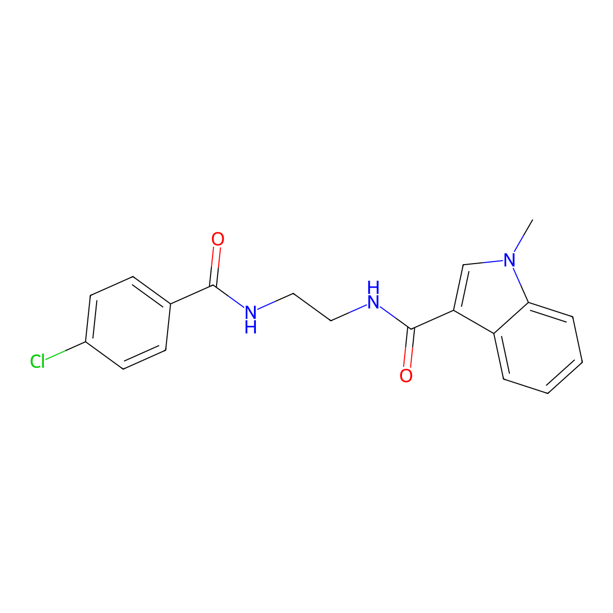 4-chloro-N-{2-[(1-methyl-1H-indol-3-yl)formamido]ethyl}benzamide molecular structure, CAS 1089625-06-8