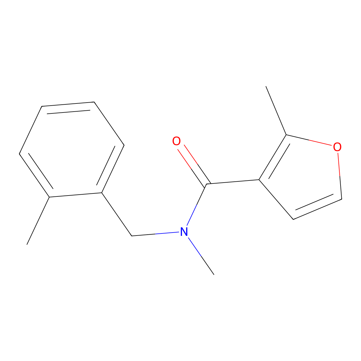 N,2-dimethyl-N-((2-methylphenyl)methyl)furan-3-carboxamide molecular structure, CAS 1089636-91-8