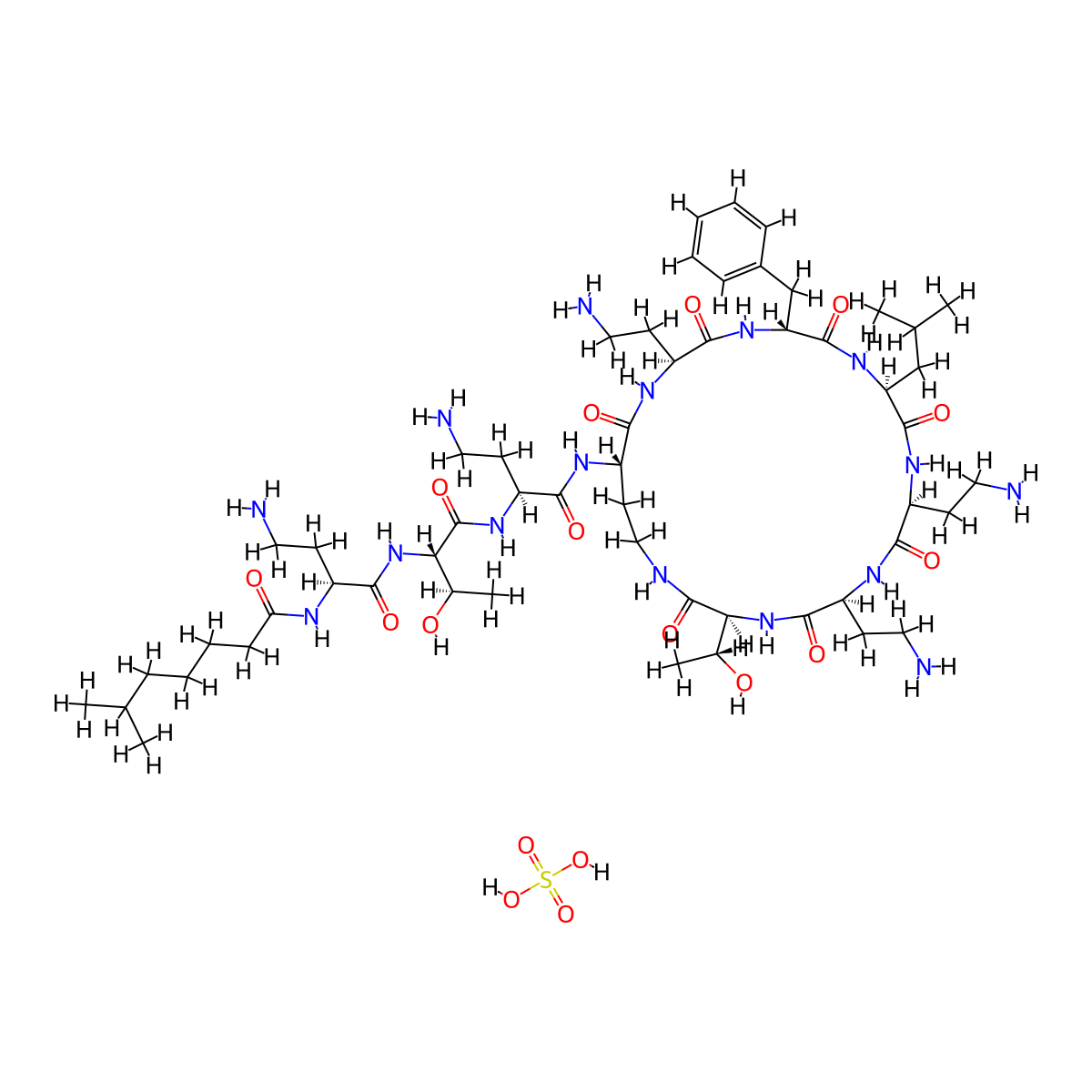 Polymyxin B2 Sulfate molecular structure, CAS 108965-69-1