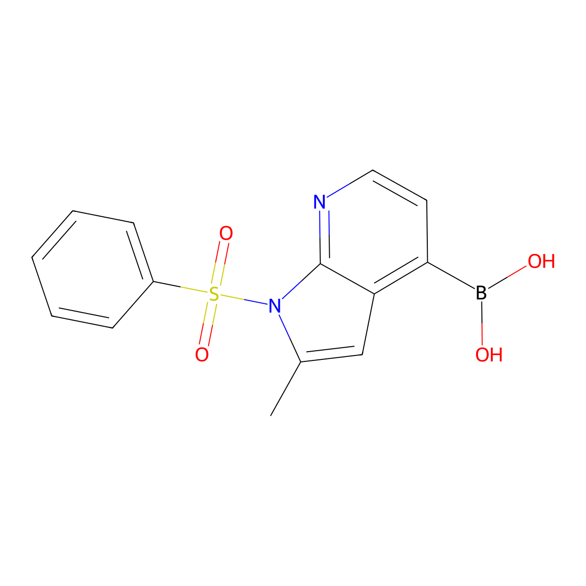 [1-(Benzenesulfonyl)-2-methyl-1H-pyrrolo[2,3-b]pyridin-4-yl]boronic acid molecular structure, CAS 1089669-74-8
