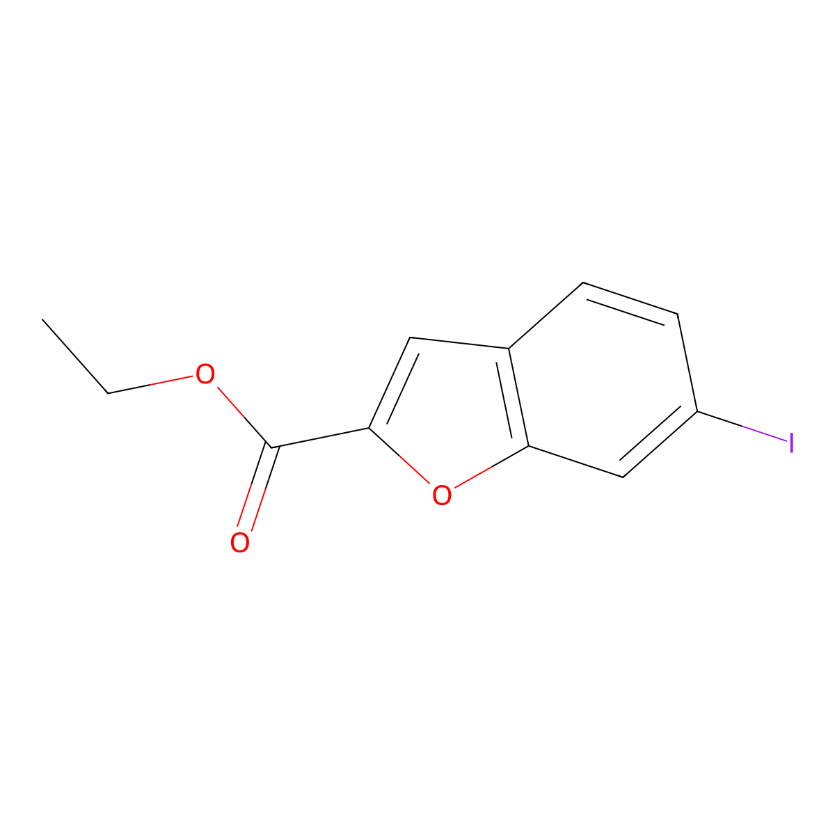 Ethyl 6-iodobenzofuran-2-carboxylate molecular structure, CAS 1089681-88-8