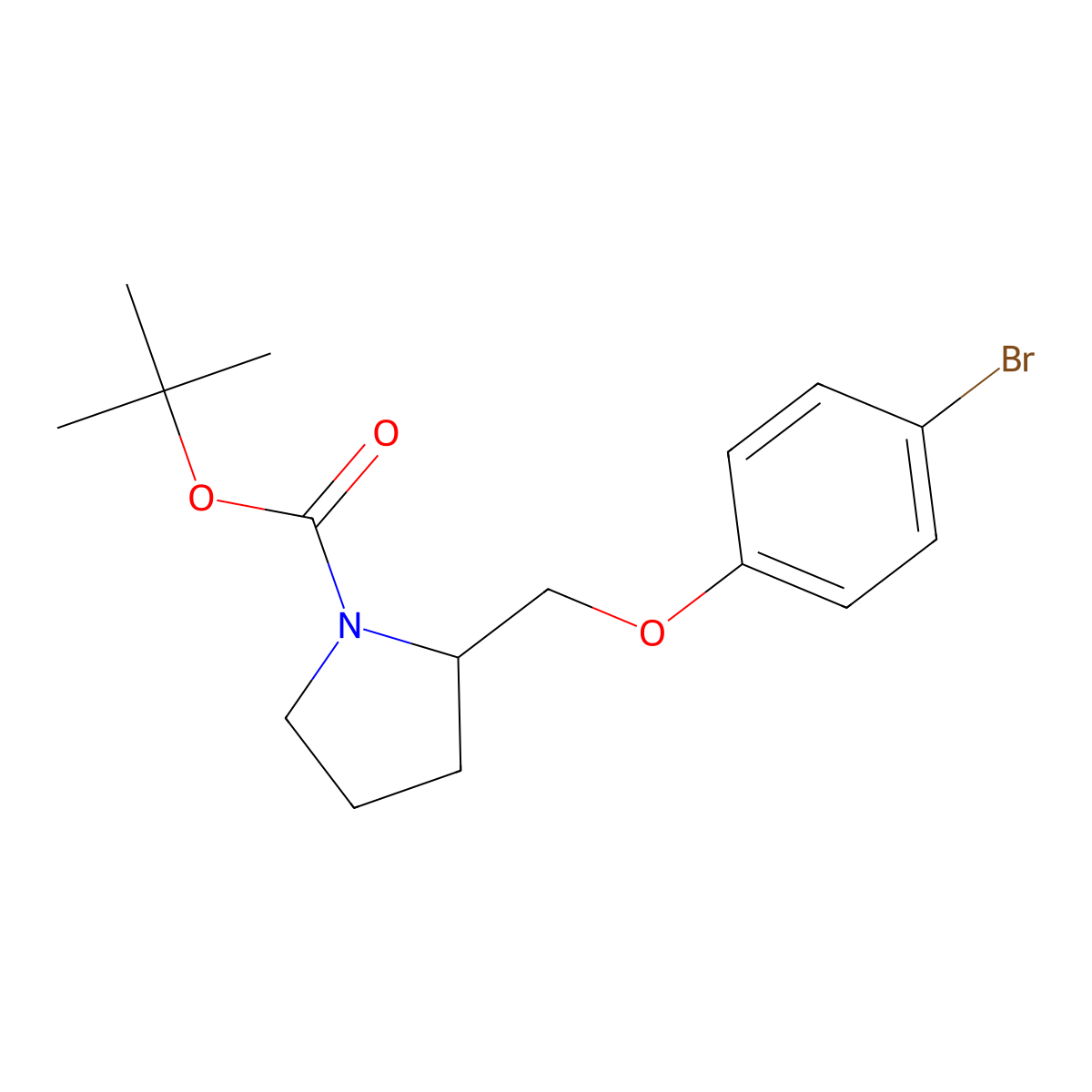 tert-Butyl (2S)-2-[(4-bromophenoxy)methyl]pyrrolidine-1-carboxylate molecular structure, CAS 1089686-79-2