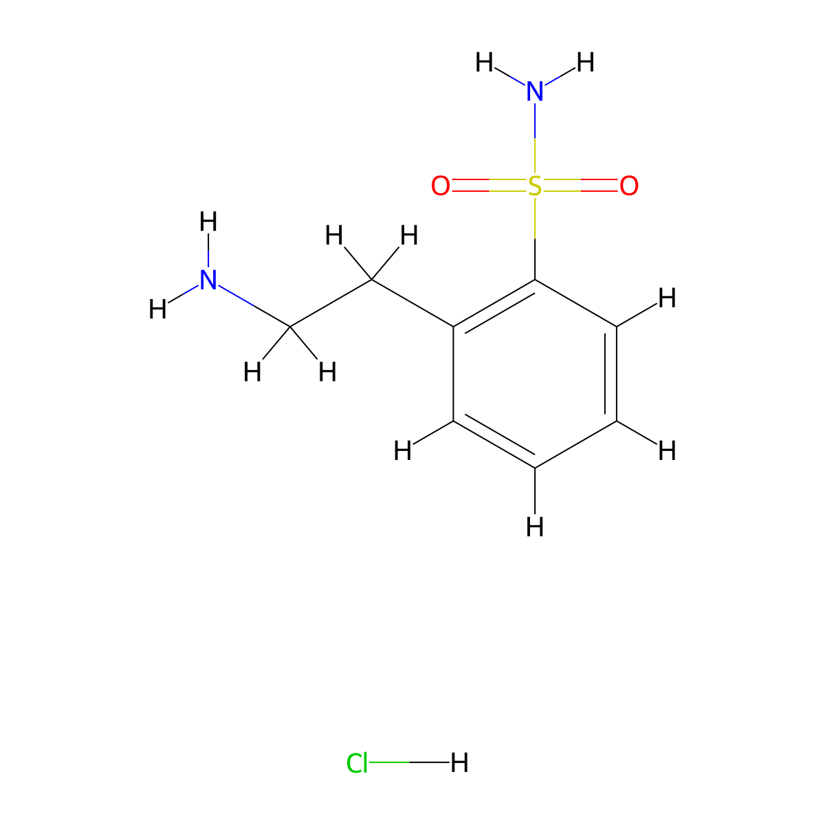 2-(2-Aminoethyl)benzenesulfonamide;hydrochloride molecular structure, CAS 1089703-61-6