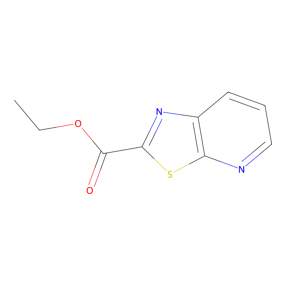 Ethyl (1,3)thiazolo(5,4-b)pyridine-2-carboxylate molecular structure, CAS 1089704-57-3